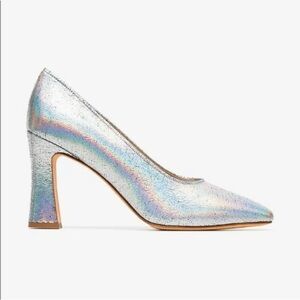 Maryam Nassir Zadeh Isa Pump Silver Metallic Heels NWT